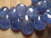 122 / Cts- 8 inches Full Strand Natural Blue -TANZANITE - Trully Gorgeous Quality - Smooth Polished Heart Briolett huge size - 5 - 10 mm - 56 pcs